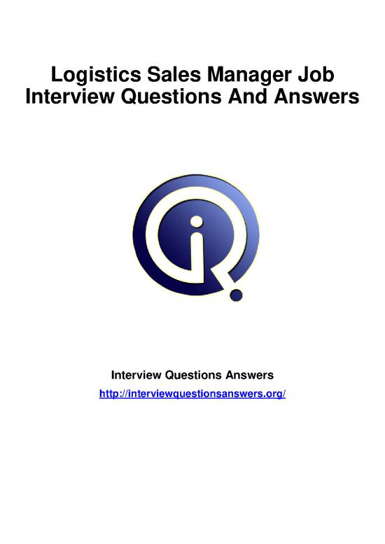 picture Pdf Job Interview 198657 | 23047 Logistics Sales Manager Interview Questions Answers Guide