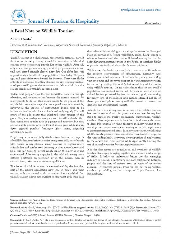 picture1_Tourism Pdf 200341 | A Brief Note On Wildlife Tourism