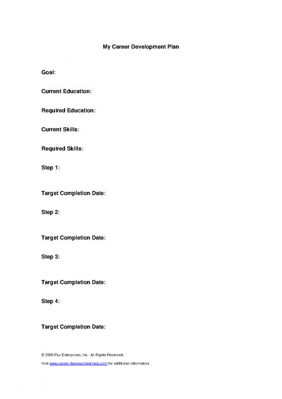 picture_Career Development Plan Examples Pdf 199024 | Career Development Template
