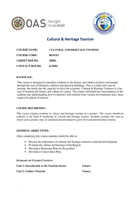 picture1_Marketing In Tourism Pdf 200354 | Courseoutline Culturalheritagetourispdf