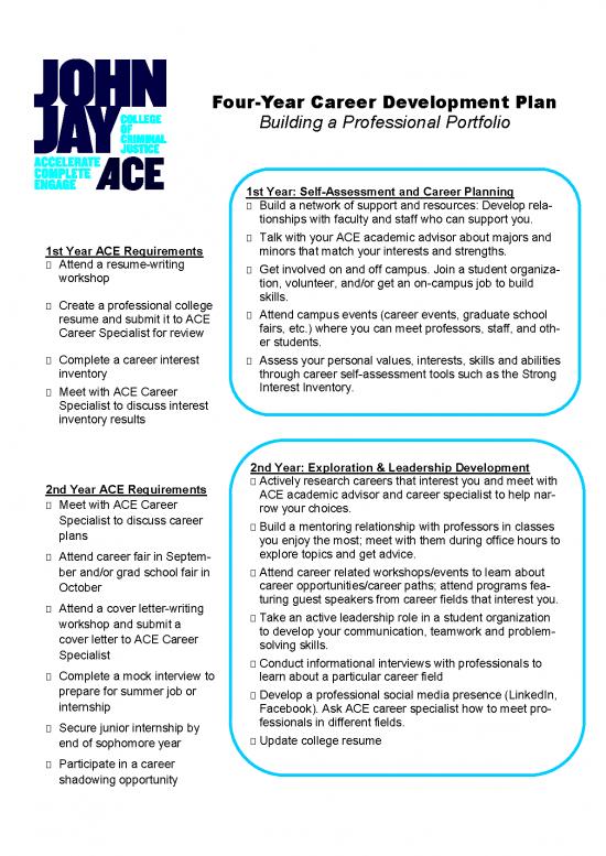 picture Career Development Plan Examples Pdf 199485 | Four Year Career Development Portfolio