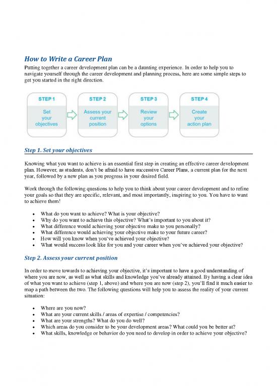 picture Career Development Plan Examples Pdf 199267 | How To Write A Career Plan