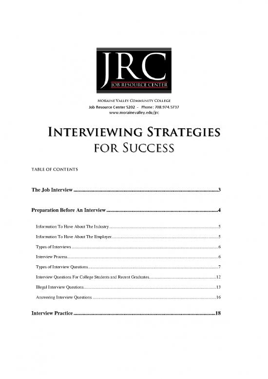 picture Pdf Job Interview 199548 | Jrc Interviewing Strategies For Success Guide
