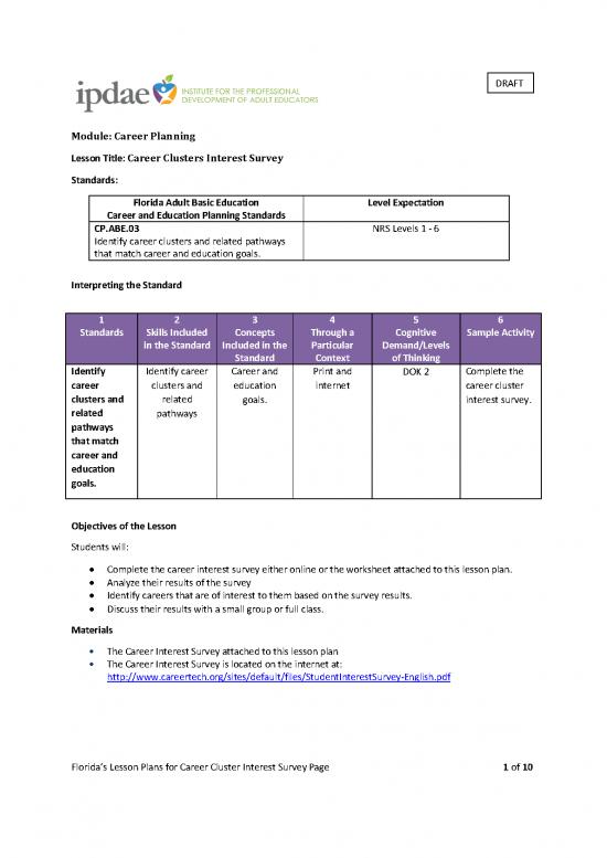 picture Career Pdf 199402 | Lesson Plan 1 Career Clusters2