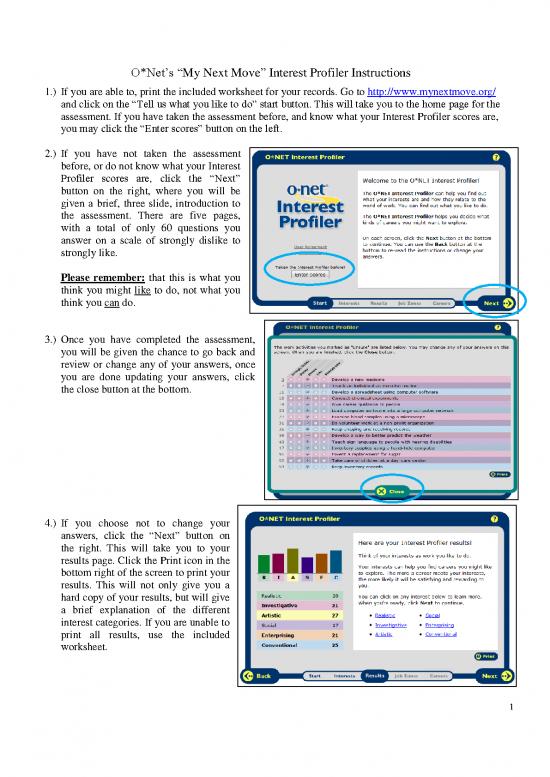 picture Onet Interest Profiler Pdf 198893 | O Net My Interest Profiler Instructions And Worksheet 2ezplje