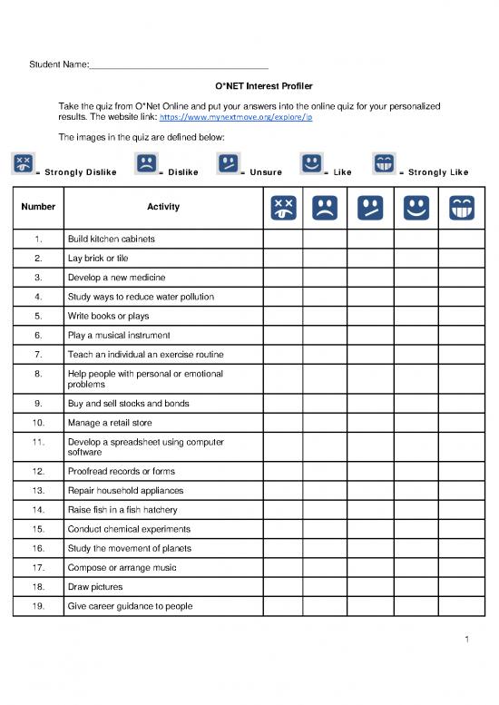 picture Career Pdf 199552 | Objective 51 Hard Copy Onet Interest Profiler