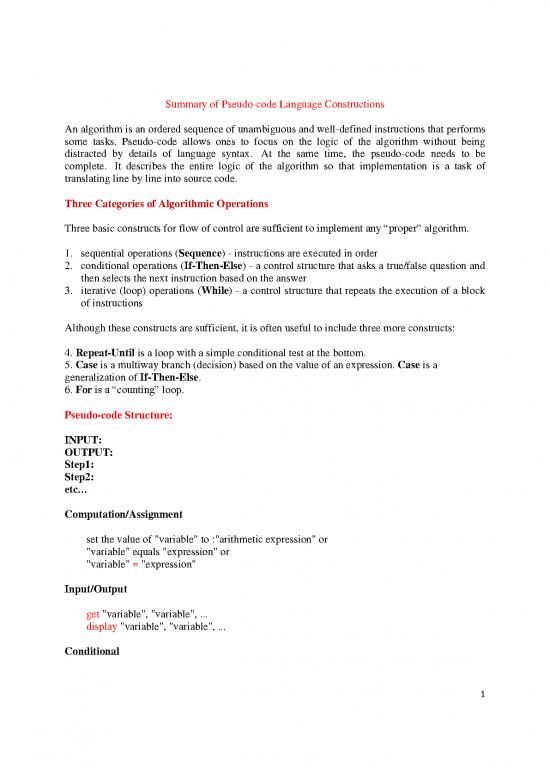 picture_Pseudo Code Pdf 198581 | Pseudo Code Summary
