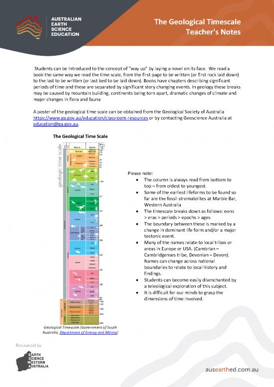 picture_Geological Time Scale Pdf 200568 | The Geological Timescale Teachers Notes