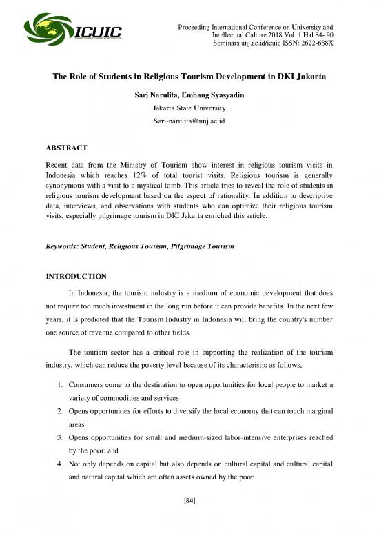 picture_Tourism Pdf 200123 | The Role Of Students In Religious Tourism Development In Dki Jakarta