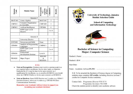 picture_Utech Scit Computer Science Module Selection Guide