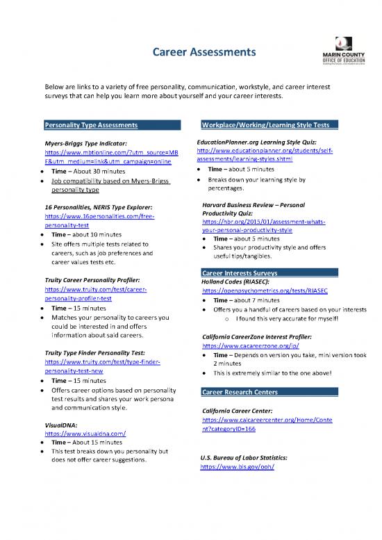 picture Career Pdf 199525 | Vjs Additional Career Assessments  Su21
