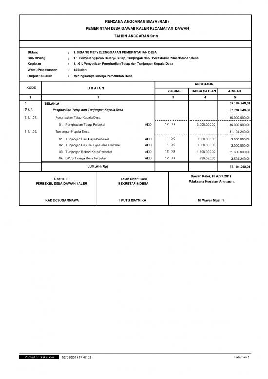 picture1_File Rab - Rencana Anggaran Biaya Id 20182 | Apbdesa A 2019