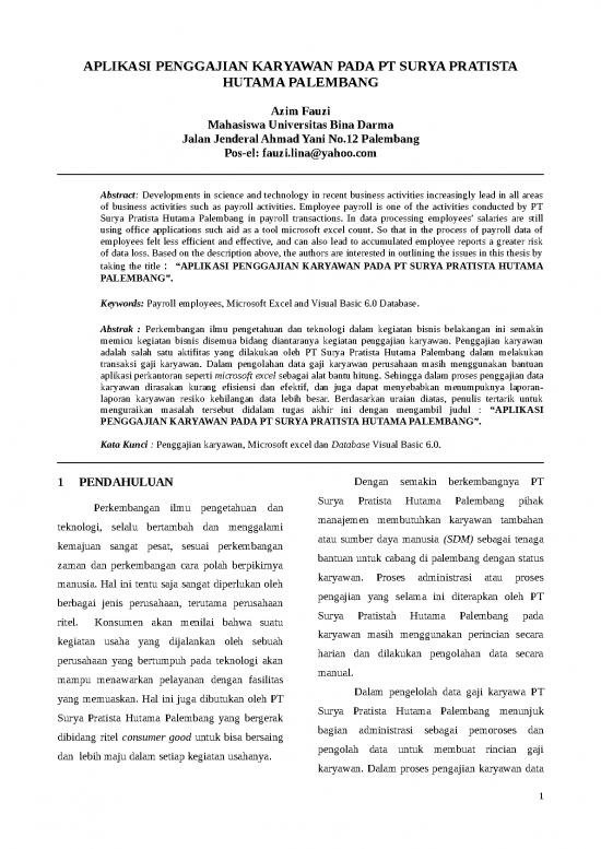 picture_Business Spread Sheet 18708 | Aplikasi Penggajian Karyawan Pada Pt Surya Pratista Hutama Palembang