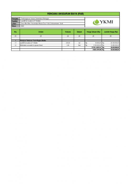 picture File Rab - Rencana Anggaran Biaya Id 20970 | Boq Timbunan Bagian Shelter Alat Berat