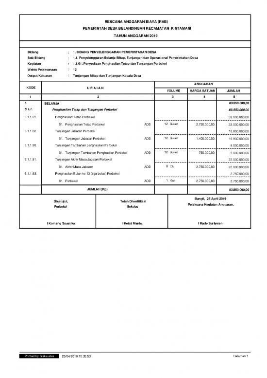 picture_File Rab - Rencana Anggaran Biaya Id 20114 | Desa Belandingan 2019
