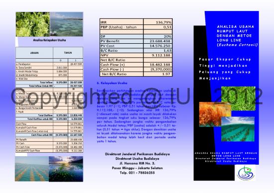 picture1_Presentasi Usaha 20911 | Leaflet Analisa Usaha Rumput Laut Metode Longline