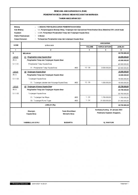 picture1_File Rab - Rencana Anggaran Biaya Id 20381 | Pdf Apbdes 2021 Final