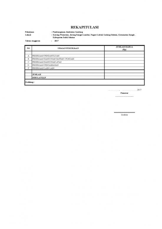 picture File Rab - Rencana Anggaran Biaya Id 20392 | Rab Jembatan Kosong