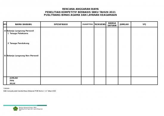 picture File Rab - Rencana Anggaran Biaya Id 20105 | Rab Penelitian Kompetitif Berbasis Sbku 2021