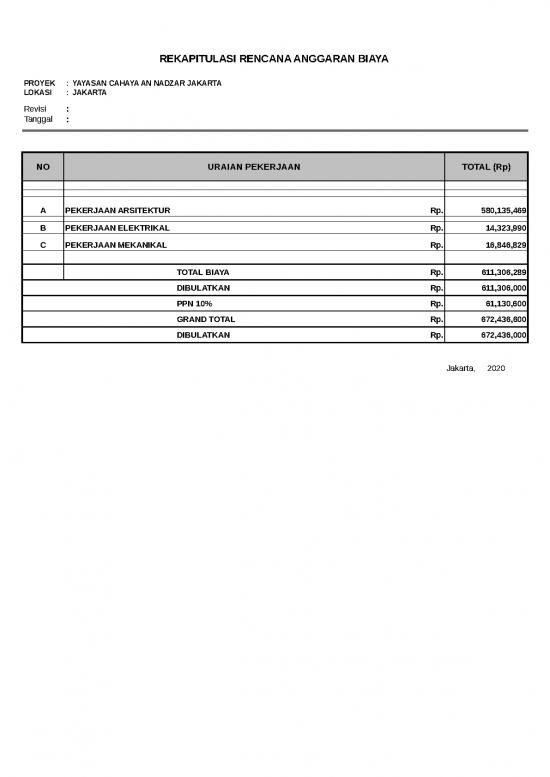 picture File Rab - Rencana Anggaran Biaya Id 20908 | Rencana Anggran Biaya Pembangunan Yayasan Cahaya An Nadzar