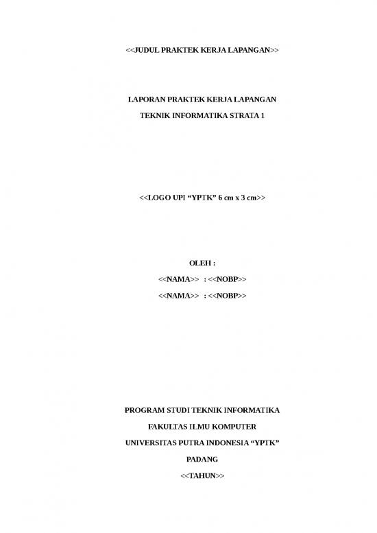 picture Pkl - Laporan Kerja Praktek | (rev 06 Mar 2015) Template Laporan  Praktek Kerja Lapangan