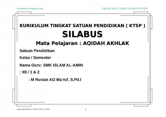 picture_Contoh Penilaian Pembelajaran 19590 | Silabus Ktsp Dakhlaq Kls Xii