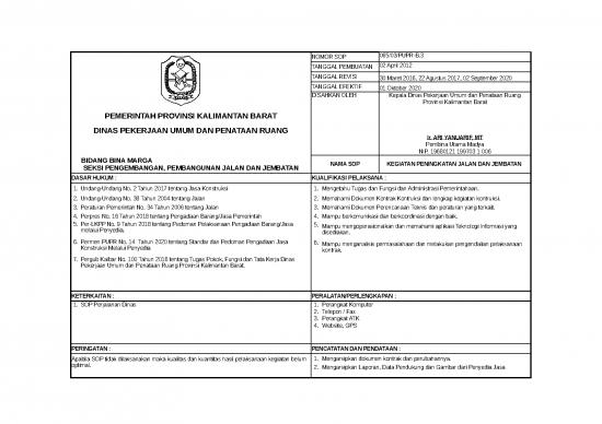picture Excel Sheet Download 20176 | Sop Peningkatan Jalan Dan Jembatan
