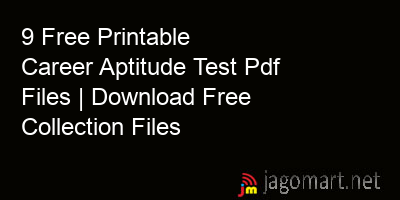 picture 9 Free Printable Career Aptitude Test Pdf Files | Download Free Collection Files