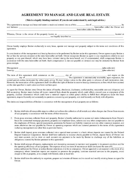 picture1_Lease Agreement Template 201509 | Agreement To Manage And Lease Real Estate