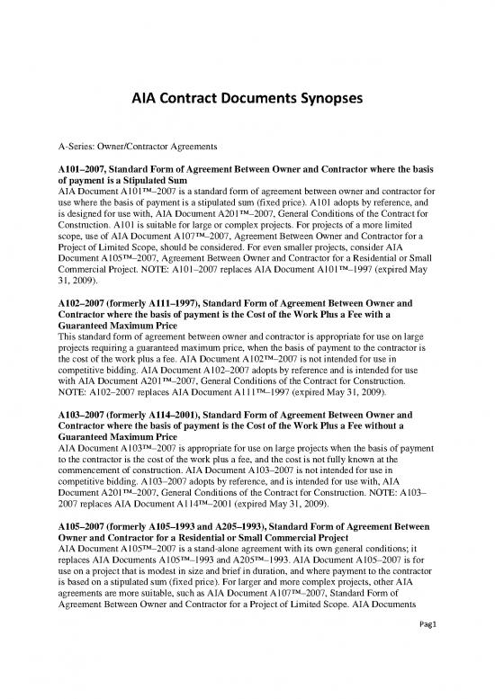 picture_Agreement Contract Sample 202380 | Aia Contract Documents Synopses 05 11 11