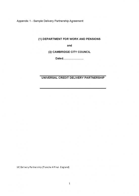picture1_Partnership Agreement Template 201488 | Appendix 1 Sample Delivery Partnership Agreement