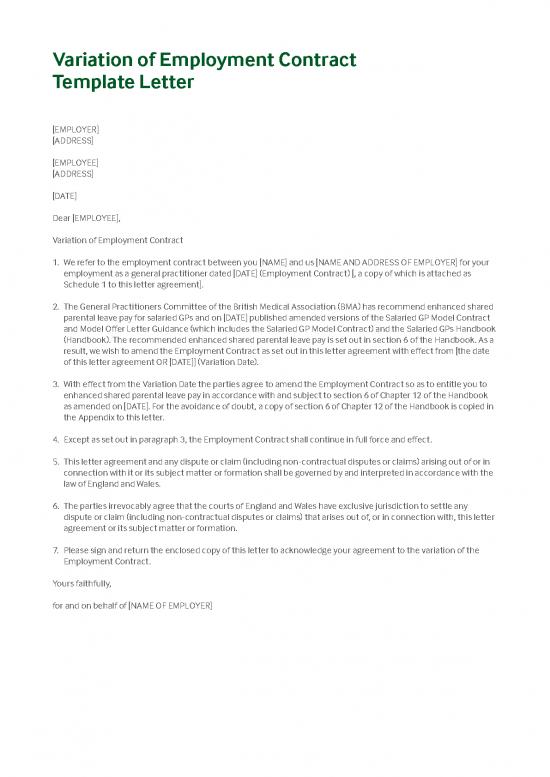 picture_Agreement Contract Sample 202483 | Bma Variation Of Employment Contract Template Letter 2021 June