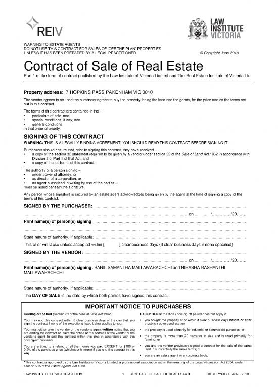 picture1_Agreement Contract Sample 202704 | Contract Of Sale And Section 32
