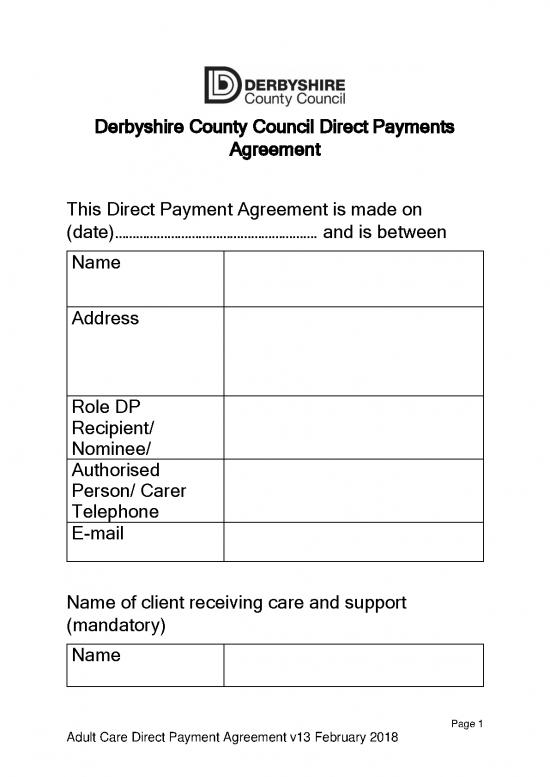 picture_Agreement Sample 202679 | Direct Payment Agreement And Explanation Large Print