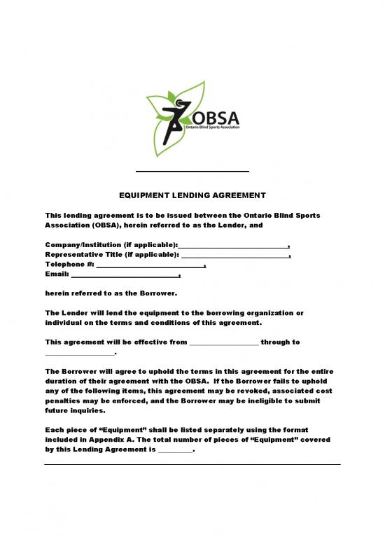 picture_Agreement Sample 201341 | Equipment Lending Agreement