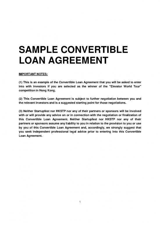 picture_Loan Agreement Template 201600 | Ewt Hk Convertible Loan Agreement
