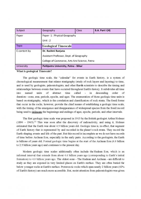 picture_Geological Time Scale Pdf 200731 | Geological Timescale   Ba Part 1, Paper  1, Unit  2