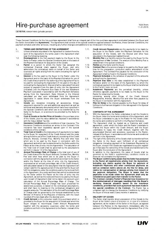 picture_Agreement Form 203185 | Hire Purchase Agreement General Conditions En