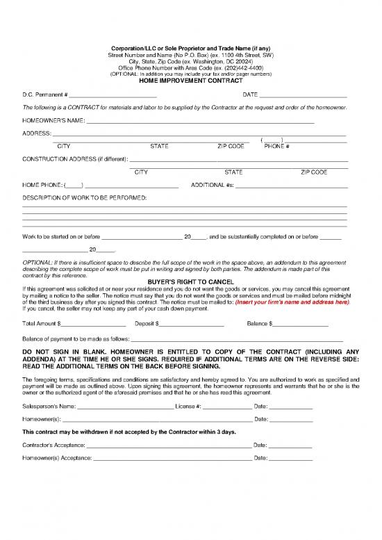 picture1_Agreement Contract Sample 201483 | Home Improvement Contract Sample