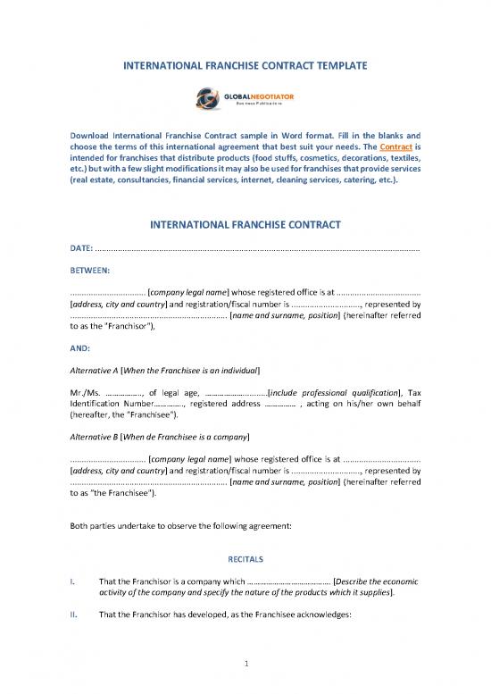 picture_Contract Agreement Pdf 202866 | International Franchise Contract Template Sample