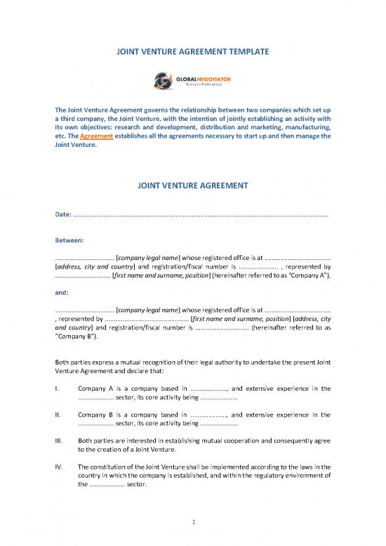 picture_Agreement Sample 202869 | Joint Venture Agreement Template Sample Uk