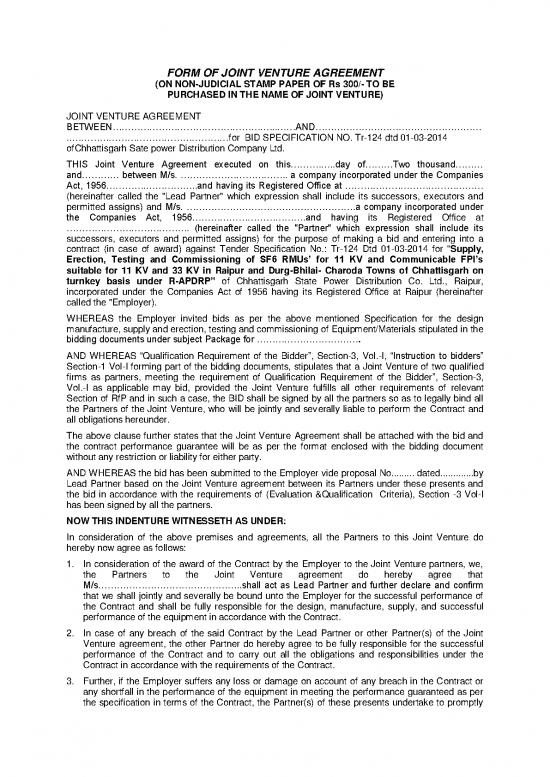 picture1_Agreement Contract Sample 201471 | Joint Venture Format For Tr 124