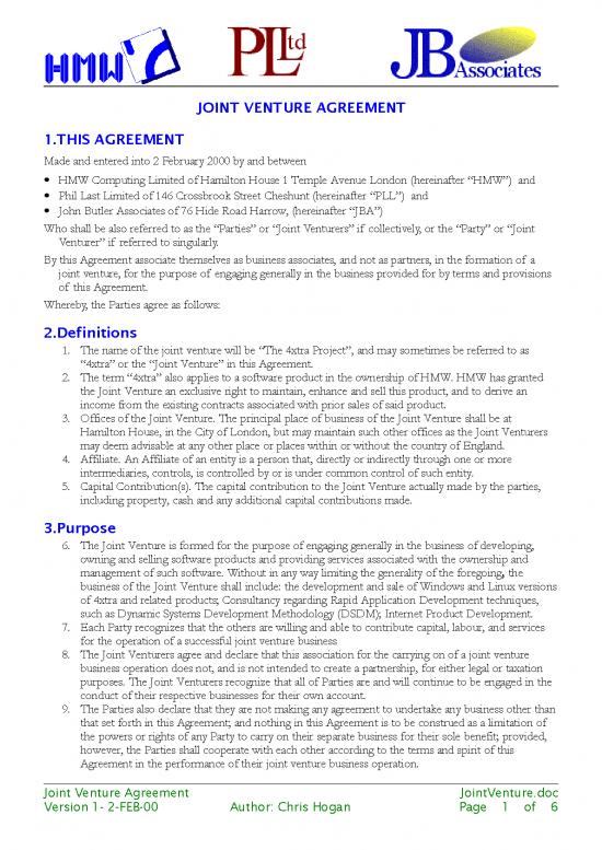 picture1_Agreement Sample 201236 | Jointventure