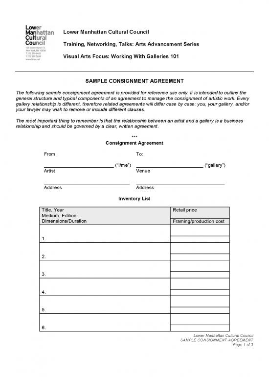 picture_Simple Consignment Agreement Pdf 201876 | Lmcc Other Visualartistsresource Sampleconsignmentagreement 2012