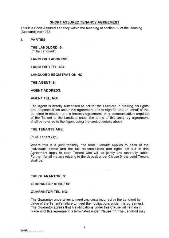 picture_Tenant Agreement Template 202340 | Modelshortassuredtenancyagreement