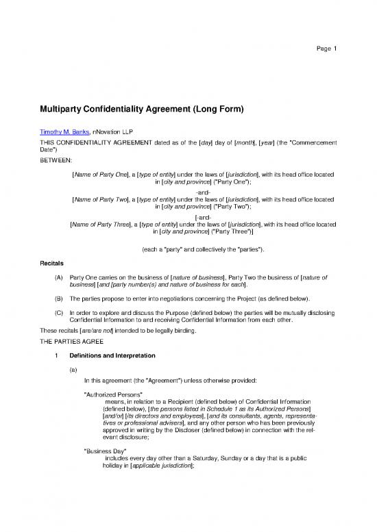 picture1_Agreement Form 203181 | Multiparty Confidentiality Agreement