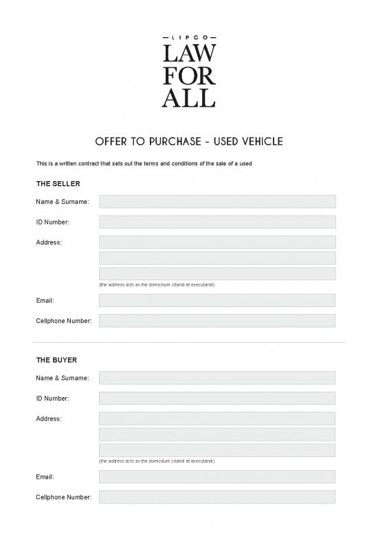 picture1_Agreement Contract Sample 203131 | Offer To Purchase Vehicle
