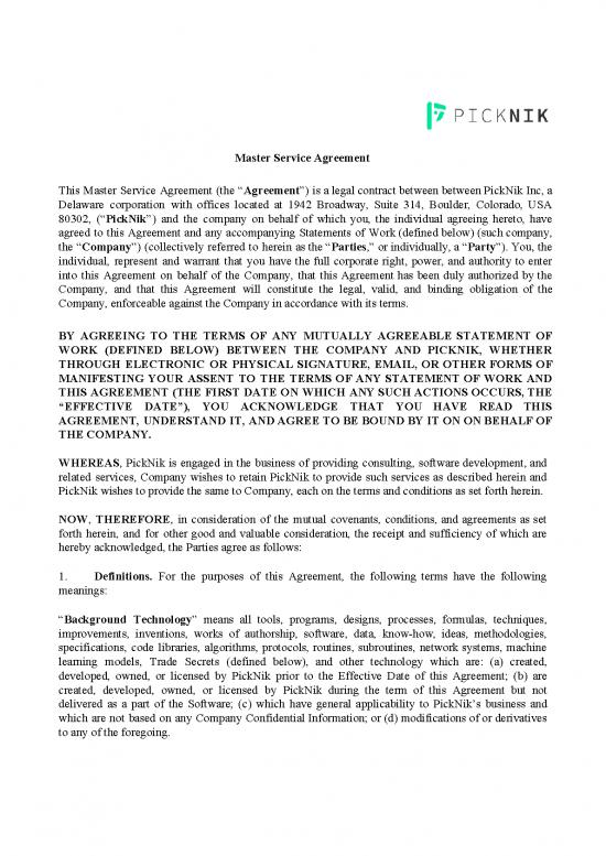 picture1_Agreement Contract Sample 202029 | Picknik Master Service Agreement 10611