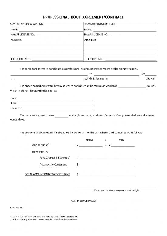 picture_Agreement Contract Sample 201376 | Pro Bout Agreemencontract Bx 06 15r