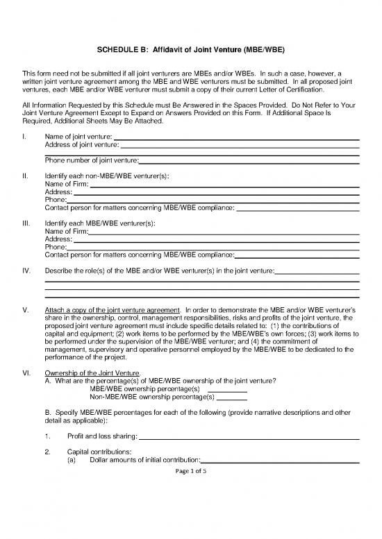 picture_Agreement Form 202562 | Schedule B Affidavit Of Joint Venture 2